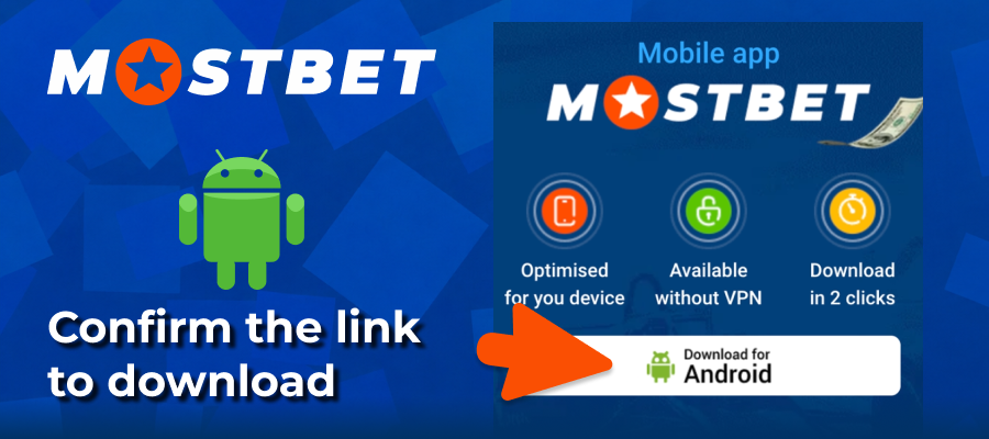 Clicking download link for Mostbet APK