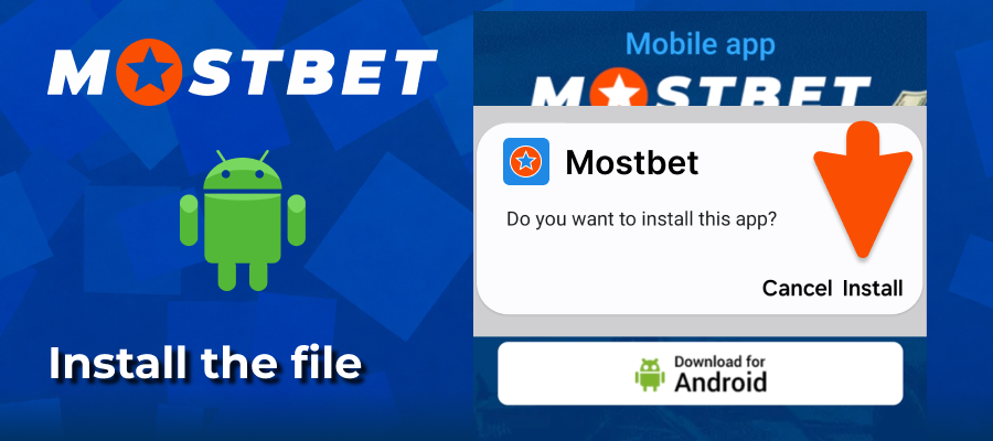 Installing downloaded Mostbet India mobile application file