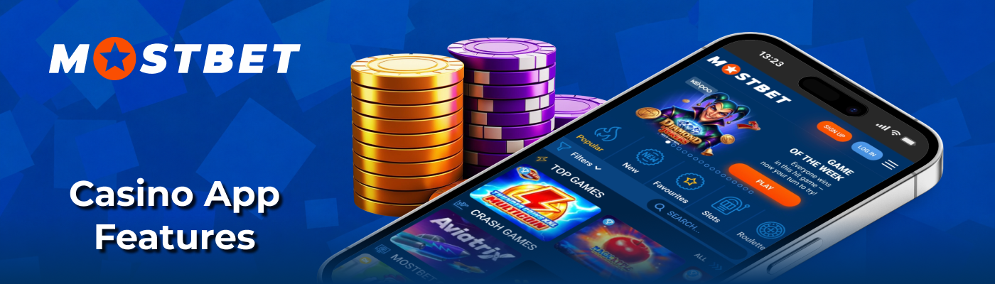 Mobile online casino features at Mostbet App