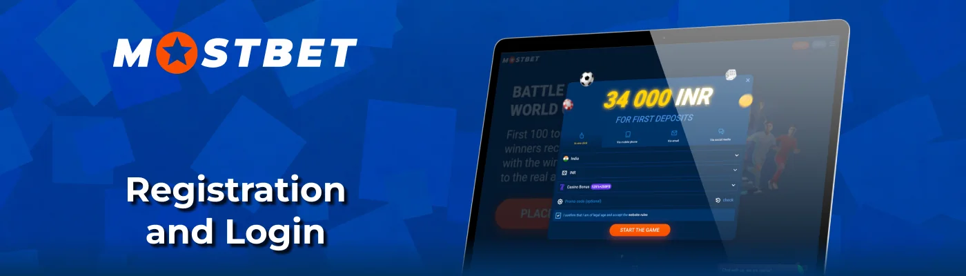 Registration and login interface overview Mostbet India