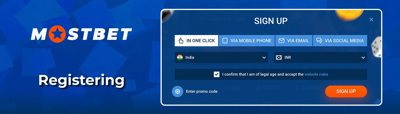Account registration and signup steps Mostbet India